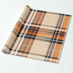Herbstliches Kariertes, gemütliches Herbstmuster Geschenkpapier