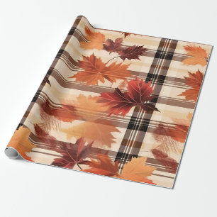 Herbstliches Kariertes, gemütliches Herbstmuster Geschenkpapier