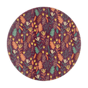 Herbstliches Rot-Orange Vintage Motiv Schneidebrett