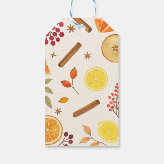 Herbstliches simmerndes Potpourri Geschenkanhänger (Rückseite)