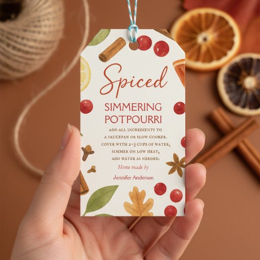 Herbstliches simmerndes Potpourri Geschenkanhänger