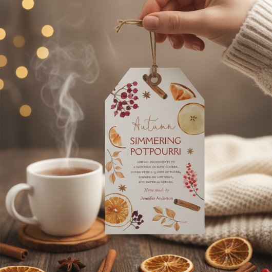 Herbstliches simmerndes Potpourri Geschenkanhänger