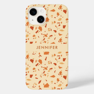 Herbstliches Terrazzo-Muster personalisiert Case-Mate iPhone 14 Hülle
