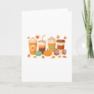 Herbstliches Thanksgiving-Kürbisgewürz-Kaffee-Latt Karte