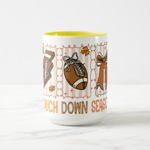 Herbstliches Vintage-Football-Spieltag Tasse
