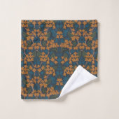 Herbstliches William-Morris-Stil-Muster Badhandtuch Set (Waschlappen)