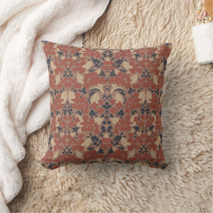 Herbstliches William-Morris-Stil-Muster Kissen