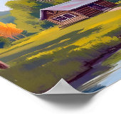 Herbstliches Zuhause am See Cottage Poster (Ecke)