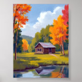 Herbstliches Zuhause am See Cottage Poster (Vorne)