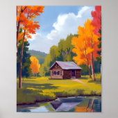 Herbstliches Zuhause am See Cottage Poster (Vorne)