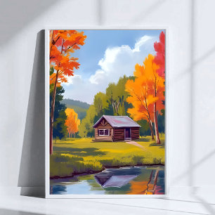Herbstliches Zuhause am See Cottage Poster