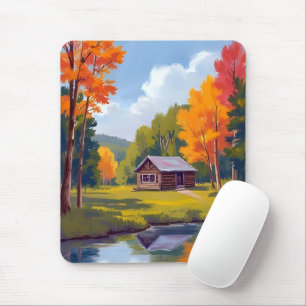 Herbstliches Zuhause Seecottage Mousepad