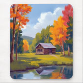 Herbstliches Zuhause Seecottage Mousepad (Vorne)
