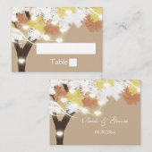 Herbstlichter aus Eichenbaum Platzkarte (Vorne/Hinten)