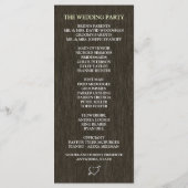 Herbstlichter Hochzeitsfeierprogramme Programm (Rückseite)