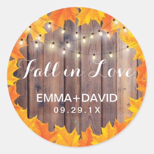 Herbstlichter lassen bei Hochzeiten in der Liebe z Runder Aufkleber (Vorderseite)