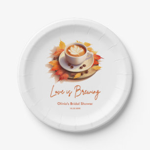 Herbstliebe braut sich zusammen - Kaffeebrautparty Pappteller