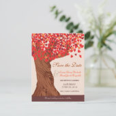 Herbstliebe Romantische Eiche Termin merken Save The Date (Stehend Vorderseite)