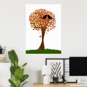 Herbstliebenvögel Poster (Heimbüro)