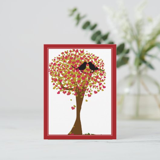 Herbstliebenvögel Postkarte (Stehend Vorderseite)