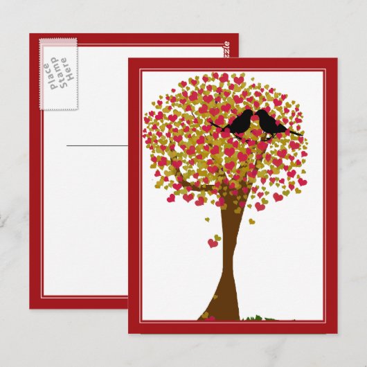 Herbstliebenvögel Postkarte (Vorne/Hinten)