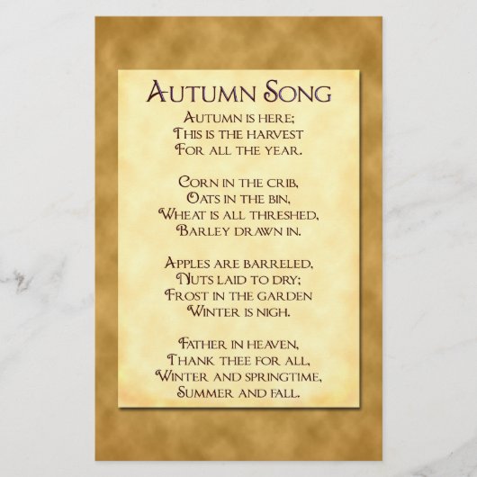 Herbstlied Erntedicht Flyer (Vorne)