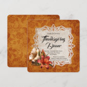 Herbstlilies Erntedank Dinner Einladung (Vorne/Hinten)