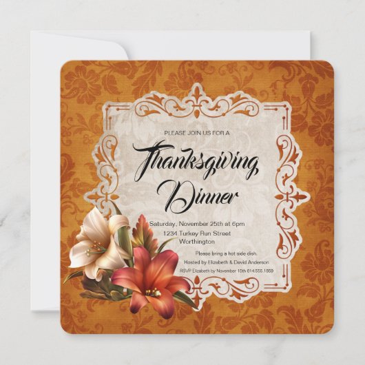 Herbstlilies Erntedank Dinner Einladung (Vorderseite)