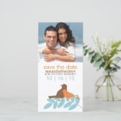 Herbstlove Birds Foto Hochzeiten Ankündigung (Stehend Vorderseite)