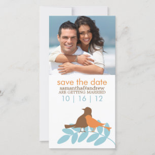Herbstlove Birds Foto Hochzeiten Ankündigung