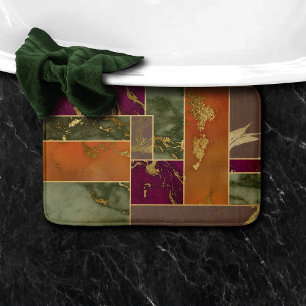 Herbstluxus Geometrisches Gold Jewel Tone Marmor Badematte
