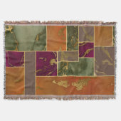 Herbstluxus | Geometrisches Gold Jewel Tone Marmor Decke (Vorderseite)