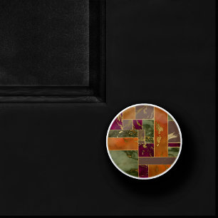 Herbstluxus   Geometrisches Gold Jewel Tone Marmor Keramikknauf