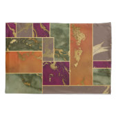 Herbstluxus | Geometrisches Gold Jewel Tone Marmor Kissenbezug (Rückseite)