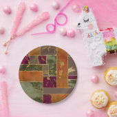 Herbstluxus | Geometrisches Gold Jewel Tone Marmor Pappteller (Party)