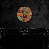 Herbstluxus | Geometrisches Gold Jewel Tone Marmor Runde Wanduhr