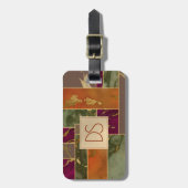 Herbstluxus | Jewel Tone Gold Geometric Marble Gepäckanhänger (Vorderseite vertikal)