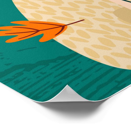 Herbstmädchen mit Baum im Jar, personalisieren Poster (Ecke)