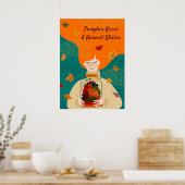 Herbstmädchen mit Baum im Jar, personalisieren Poster (Küche)