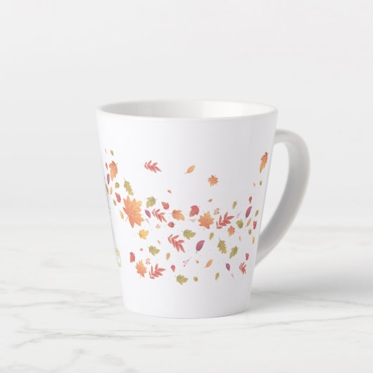 Herbstmädchen mit fliegenden Blätter Milchtasse (Rechte Ecke)