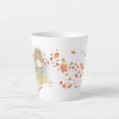 Herbstmädchen mit fliegenden Blätter Milchtasse (Vorderseite)