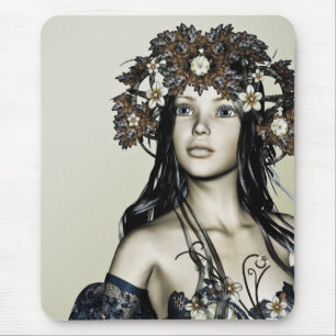 Herbstmädchen Mousepad