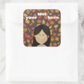 Herbstmädchen Quadratischer Aufkleber (Tasche)