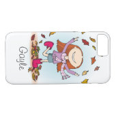 Herbstmädchen spielt mit Blätter Case-Mate iPhone Hülle (Rückseite (Horizontal))