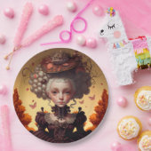 Herbstmädchen und ihr Extravaganter Hut Pappteller (Party)