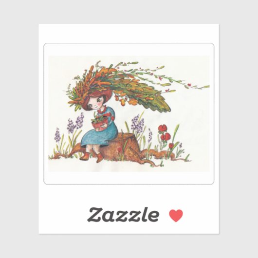 Herbstmädel Aufkleber (Blatt)