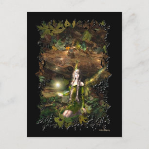 Herbstmagie-Fairy-Postkarte Postkarte