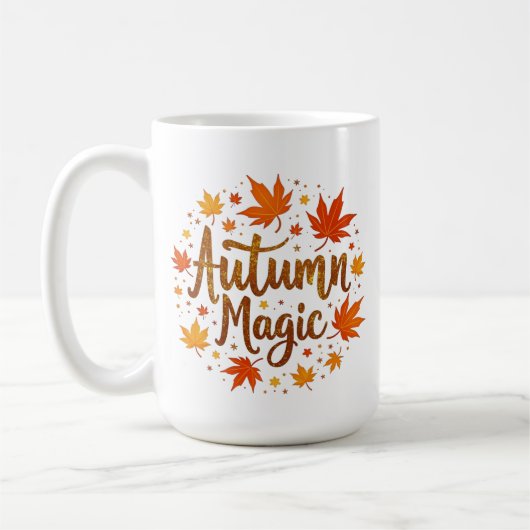 Herbstmagie Glitzer glühen Personalisiert Kaffeetasse (Links)
