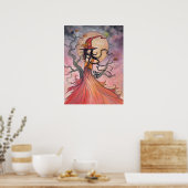 Herbstmagie Halloween Hexe und Katzenkunst Poster (Küche)