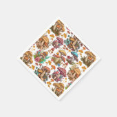 Herbstmagie-Pilzmuster 01 Serviette (Ecke)
